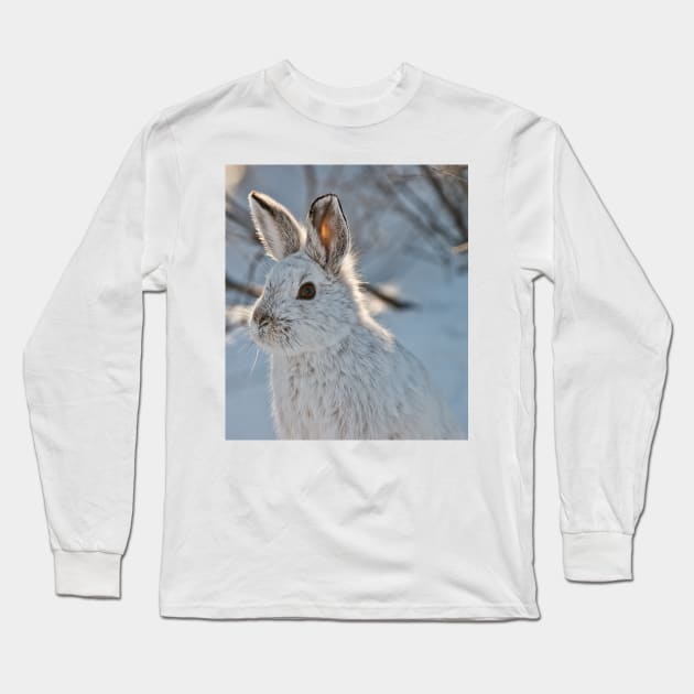 Snow Shoe Hare Long Sleeve T-Shirt by jaydee1400